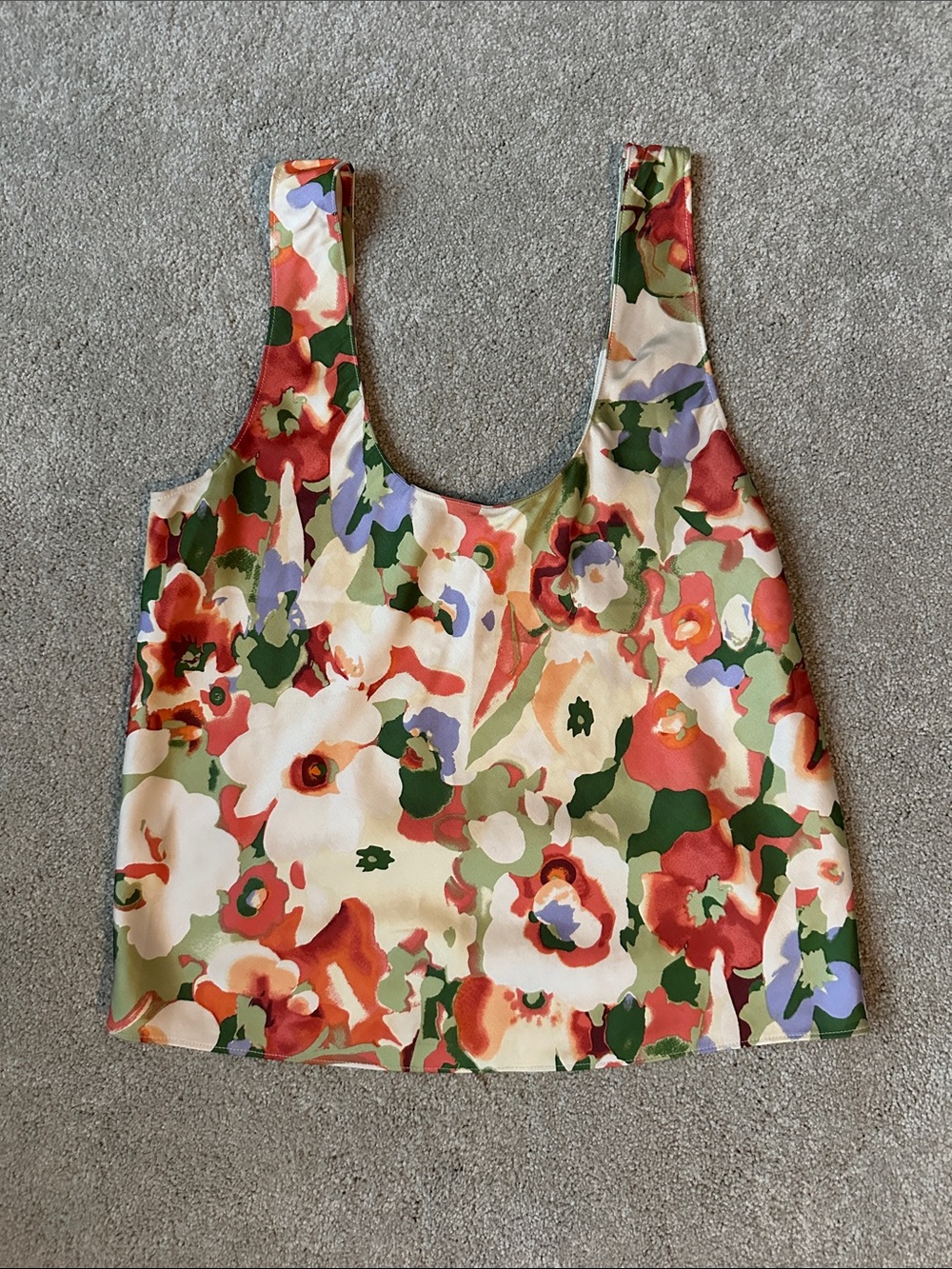Abercrombie & Fitch Floral Print Tote in Red, Green, Cream, Purple